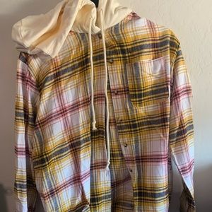 Flannel with hoodie, never worn, from mod boutique